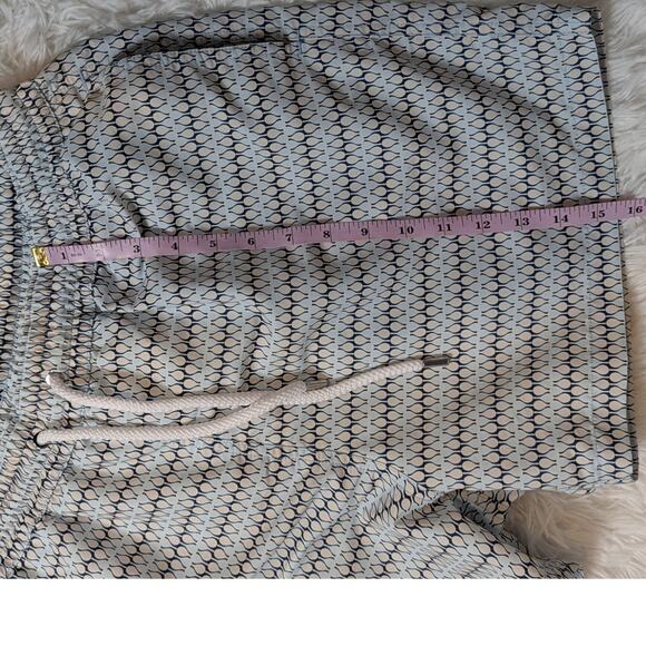 Frescobol Carioca Graphic Print Drawstring Swim Trunks Blue and White Size XXL - Picture 9 of 10